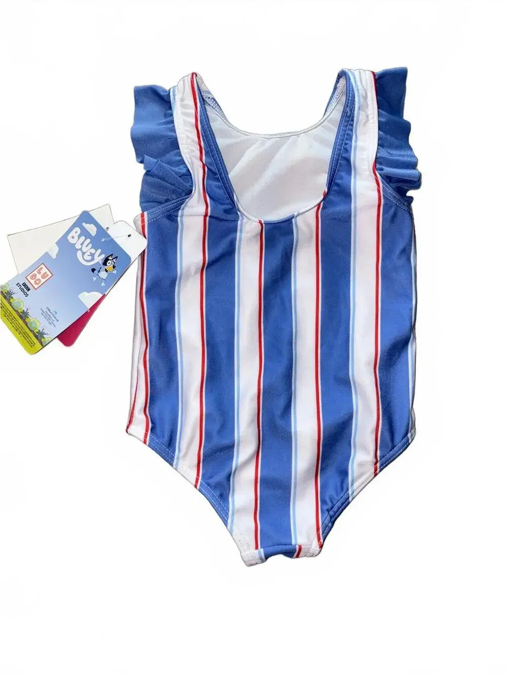 NEW! Bluey Baby Girl One Piece Swimsuit with Ruffle Sleeves - 12 Months
